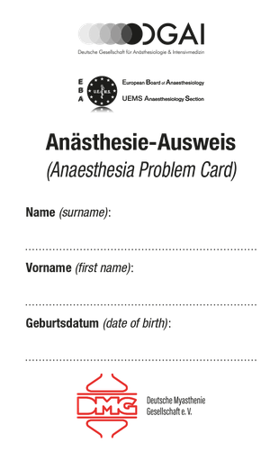 Anästhesie-Ausweis